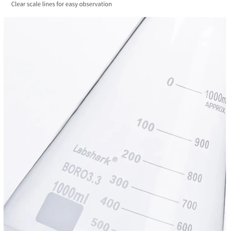 BKMAM Lab Glassware High Quality 50ml-10000ml Borosilicate Glass Erlenmeyer Flask Conical Flask With Graduations